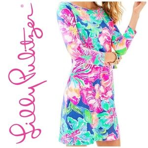 LILLY PULITZER *NWOT* Marlowe Dress Beckon Blue Jungle Utopia XXS Style# 97181
